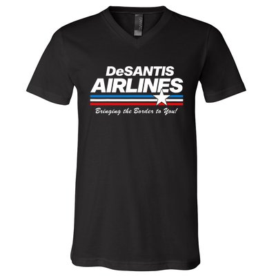 DeSantis Airlines US Flag Vintage V-Neck T-Shirt