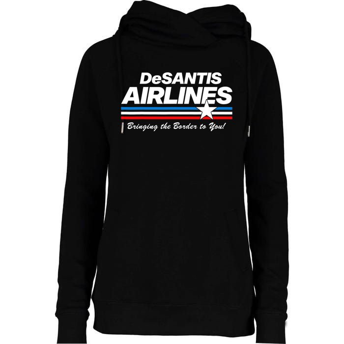 DeSantis Airlines US Flag Vintage Womens Funnel Neck Pullover Hood