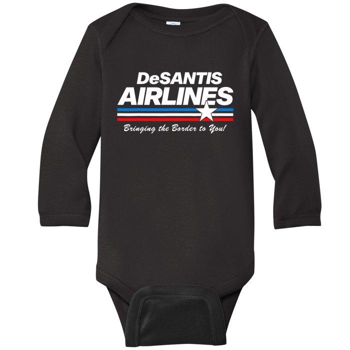 DeSantis Airlines US Flag Vintage Baby Long Sleeve Bodysuit