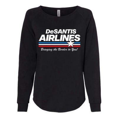 DeSantis Airlines US Flag Vintage Womens California Wash Sweatshirt