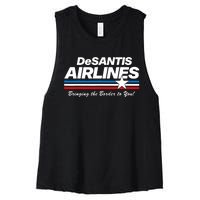 DeSantis Airlines US Flag Vintage Women's Racerback Cropped Tank