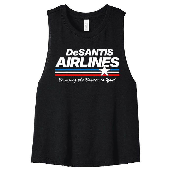 DeSantis Airlines US Flag Vintage Women's Racerback Cropped Tank