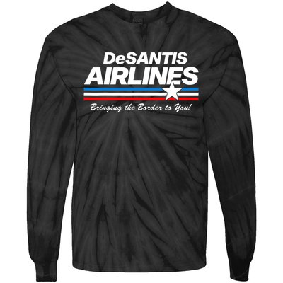 DeSantis Airlines US Flag Vintage Tie-Dye Long Sleeve Shirt