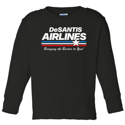 DeSantis Airlines US Flag Vintage Toddler Long Sleeve Shirt