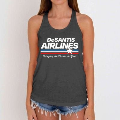 DeSantis Airlines US Flag Vintage Women's Knotted Racerback Tank