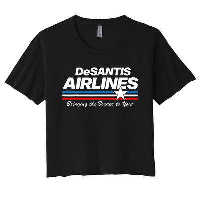 DeSantis Airlines US Flag Vintage Women's Crop Top Tee