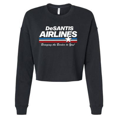 DeSantis Airlines US Flag Vintage Cropped Pullover Crew