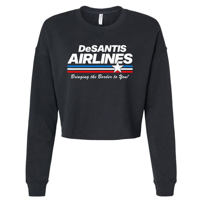 DeSantis Airlines US Flag Vintage Cropped Pullover Crew