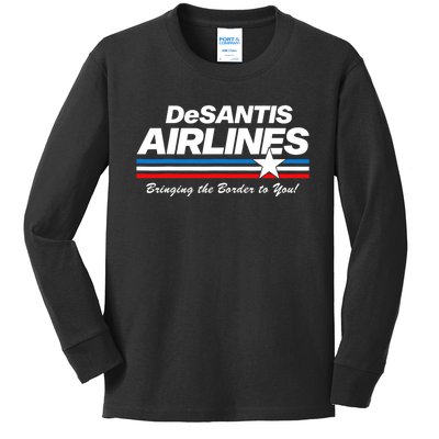 DeSantis Airlines US Flag Vintage Kids Long Sleeve Shirt