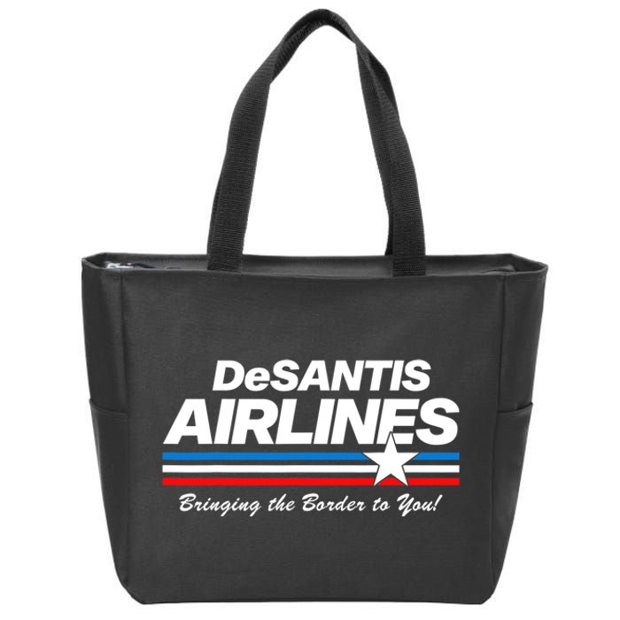 DeSantis Airlines US Flag Vintage Zip Tote Bag