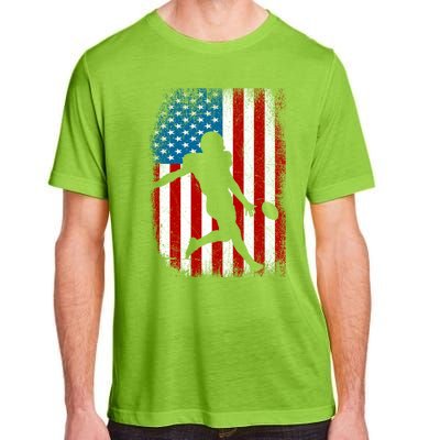 Distressed American Us Flag Vintage Football Gift Cute Gift Adult ChromaSoft Performance T-Shirt