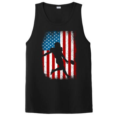 Distressed American Us Flag Vintage Football Gift Cute Gift PosiCharge Competitor Tank