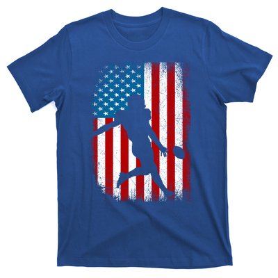 Distressed American Us Flag Vintage Football Gift Cute Gift T-Shirt