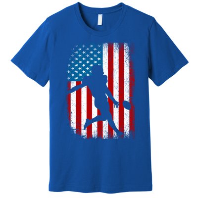 Distressed American Us Flag Vintage Football Gift Cute Gift Premium T-Shirt