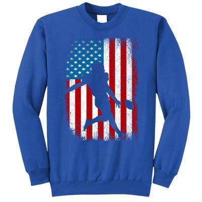 Distressed American Us Flag Vintage Football Gift Cute Gift Tall Sweatshirt