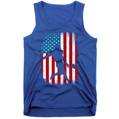 Distressed American Us Flag Vintage Football Gift Cute Gift Tank Top