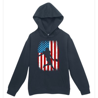 Distressed American Us Flag Vintage Football Gift Cute Gift Urban Pullover Hoodie