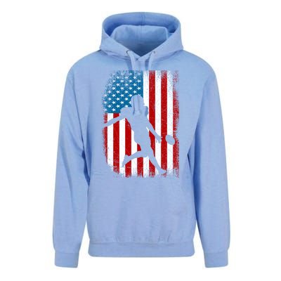 Distressed American Us Flag Vintage Football Gift Cute Gift Unisex Surf Hoodie