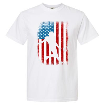 Distressed American Us Flag Vintage Football Gift Cute Gift Garment-Dyed Heavyweight T-Shirt