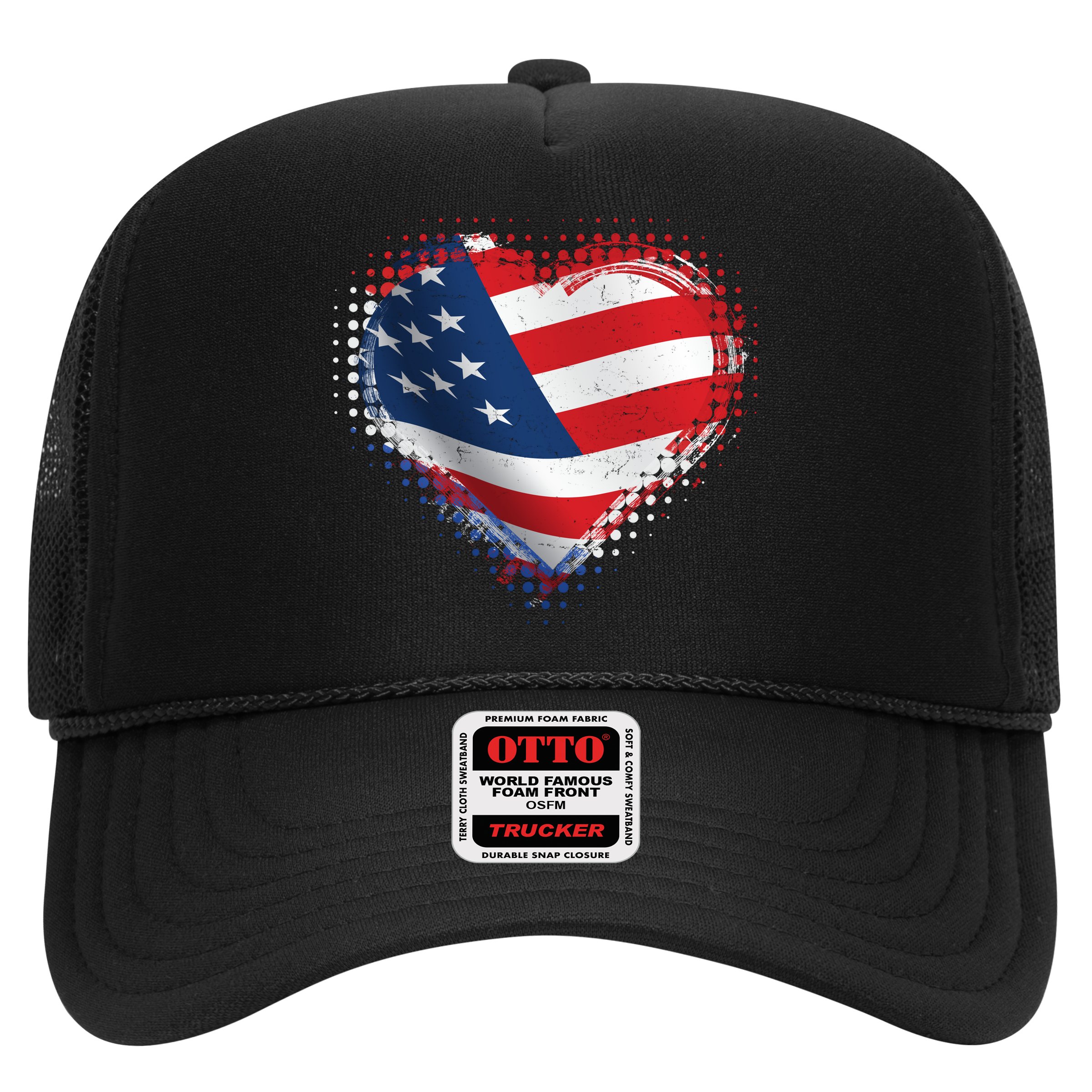 Distressed American USA Flag Heart Hat