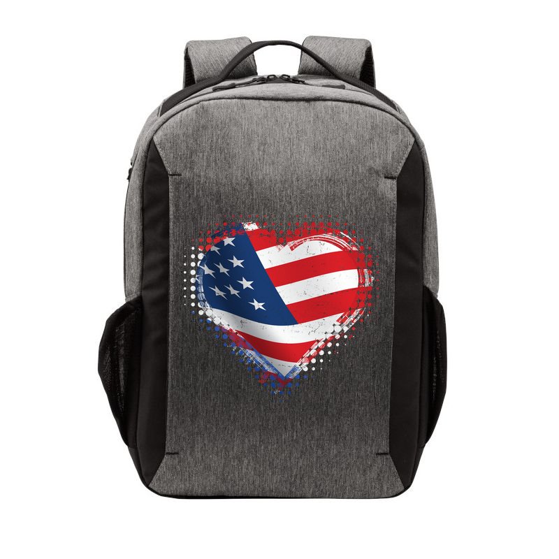 Distressed American USA Flag Heart Vector Backpack