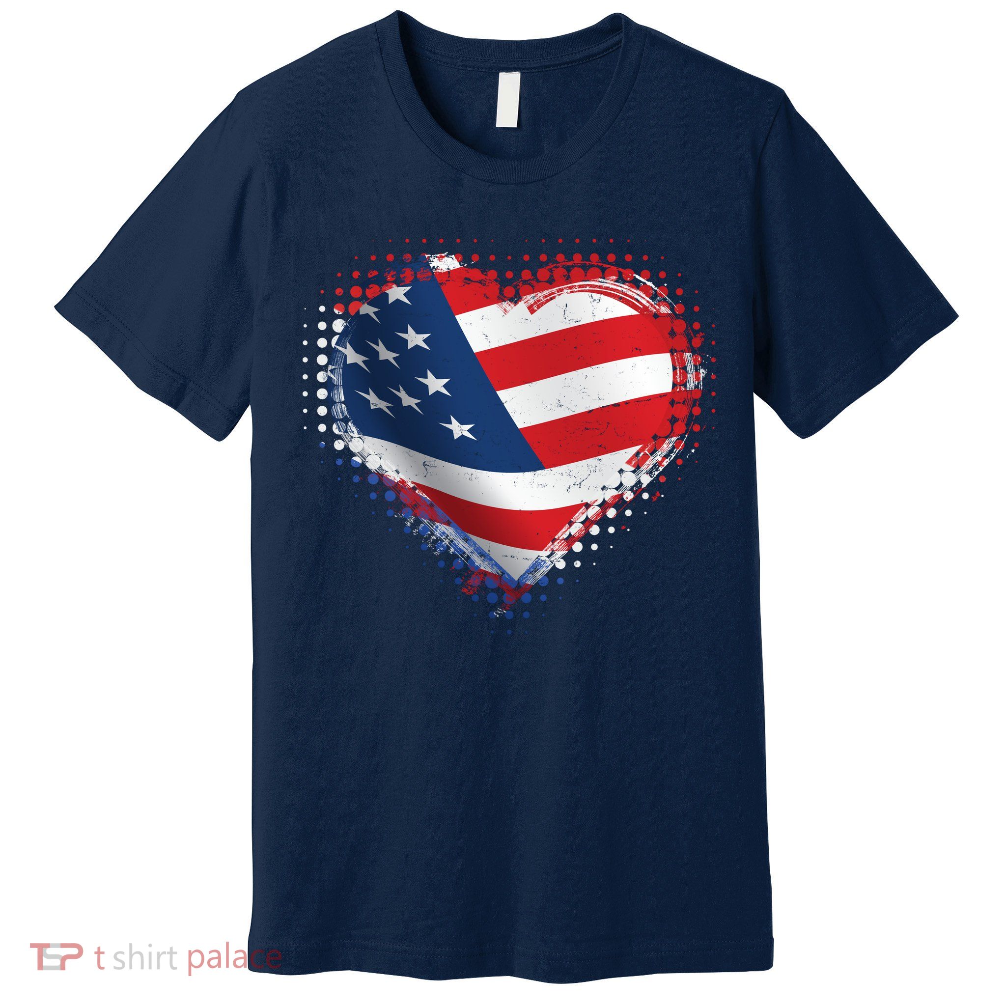 Distressed American USA Flag Heart Premium T-Shirt