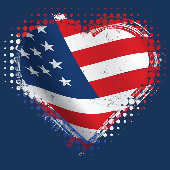 Distressed American USA Flag Heart Premium T-Shirt