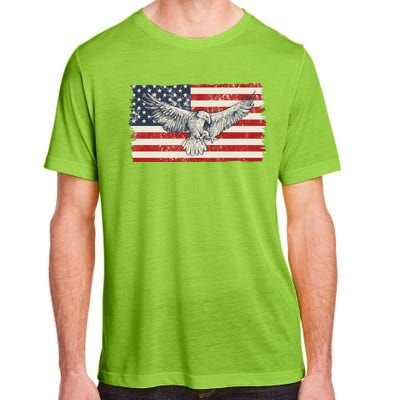 Distressed American USA Flag Eagle Adult ChromaSoft Performance T-Shirt