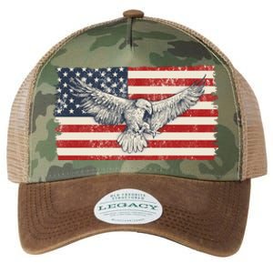 Distressed American USA Flag Eagle Legacy Tie Dye Trucker Hat