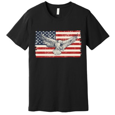 Distressed American USA Flag Eagle Premium T-Shirt