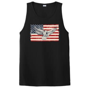 Distressed American USA Flag Eagle PosiCharge Competitor Tank