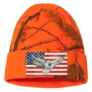 Distressed American USA Flag Eagle Kati Licensed 12" Camo Beanie