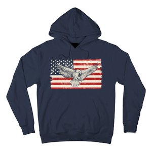 Distressed American USA Flag Eagle Hoodie