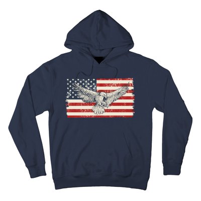 Distressed American USA Flag Eagle Hoodie