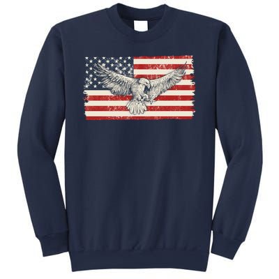 Distressed American USA Flag Eagle Sweatshirt