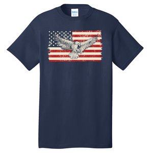 Distressed American USA Flag Eagle Tall T-Shirt