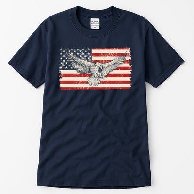 Distressed American USA Flag Eagle Tall T-Shirt