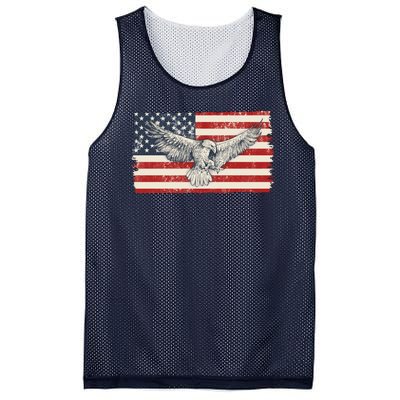 Distressed American USA Flag Eagle Mesh Reversible Basketball Jersey Tank