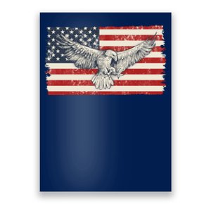 Distressed American USA Flag Eagle Poster