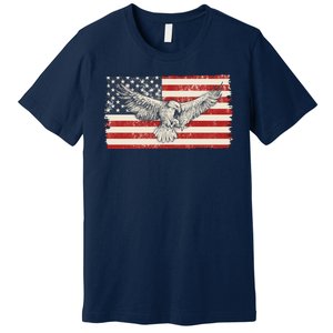 Distressed American USA Flag Eagle Premium T-Shirt