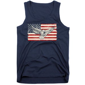 Distressed American USA Flag Eagle Tank Top