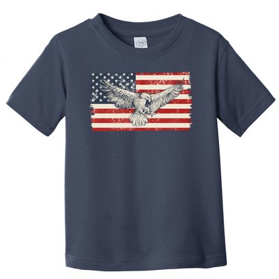 Distressed American USA Flag Eagle Toddler T-Shirt