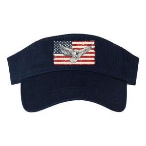 Distressed American USA Flag Eagle Valucap Bio-Washed Visor