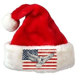 Distressed American USA Flag Eagle Premium Christmas Santa Hat