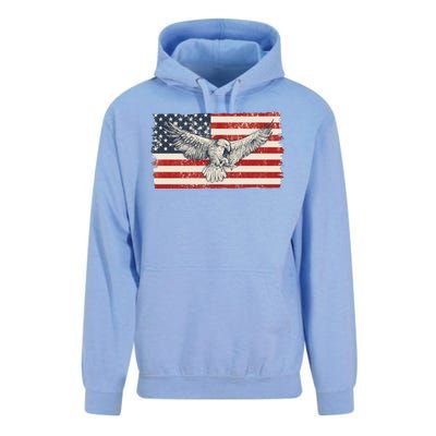 Distressed American USA Flag Eagle Unisex Surf Hoodie