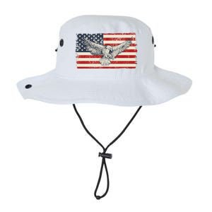 Distressed American USA Flag Eagle Legacy Cool Fit Booney Bucket Hat