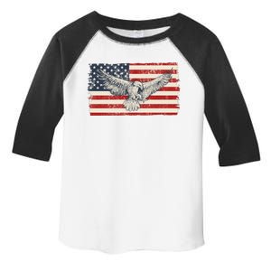 Distressed American USA Flag Eagle Toddler Fine Jersey T-Shirt