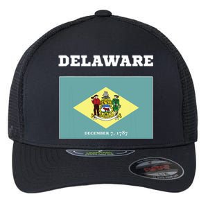 Delaware American Usa Top Travel Flag Gift Flexfit Unipanel Trucker Cap