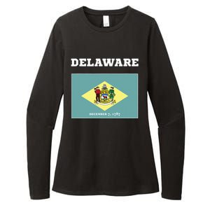 Delaware American Usa Top Travel Flag Gift Womens CVC Long Sleeve Shirt