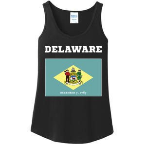 Delaware American Usa Top Travel Flag Gift Ladies Essential Tank